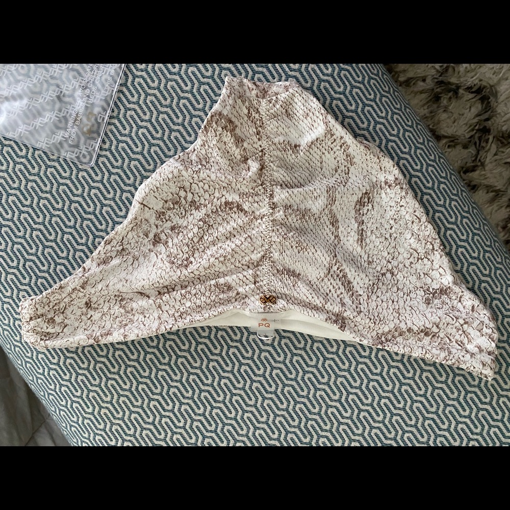 PQ Swim Suit Bottoms.  Size L.  White, Tan, Cream